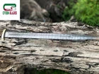 CUSTOM HANDMADE FORGED DAMASCUS STEEL VIKING SWORD WITH BRASS & WOOD HANDLE 1085