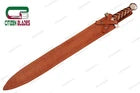 CUSTOM HANDMADE FORGED DAMASCUS STEEL VIKING SWORD WITH BRASS & WOOD HANDLE 1085