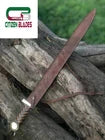 CUSTOM HANDMADE FORGED DAMASCUS STEEL VIKING SWORD WITH BRASS & WOOD HANDLE 1085
