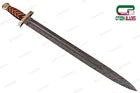 CUSTOM HANDMADE FORGED DAMASCUS STEEL VIKING SWORD WITH BRASS & WOOD HANDLE 1085