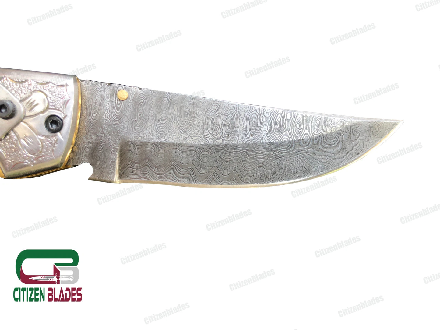 Couteau de poche pliant en acier de Damas fait main sur mesure / Chasse / Camping EDC