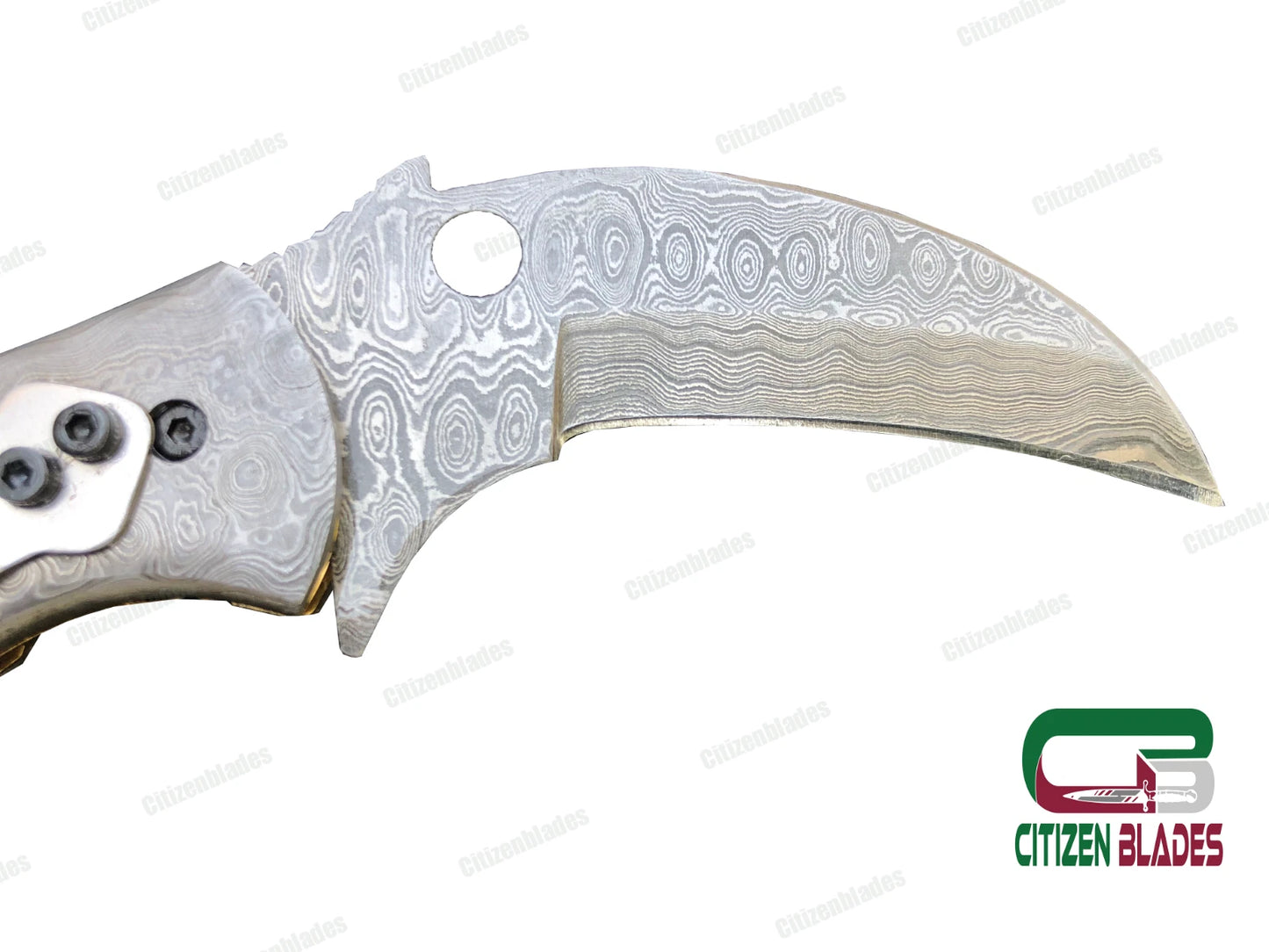 Couteau de poche pliant en acier de Damas fait main sur mesure / Chasse / Camping EDC