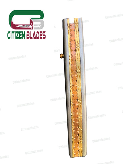 Handgemachtes Taschenmesser aus Damaststahl, Klappklinge / Jagd / Camping EDC