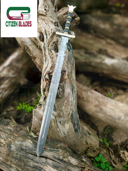 Custom Handmade Damascus Steel Vikking Sword, Gift For Husband, Best Gift For US