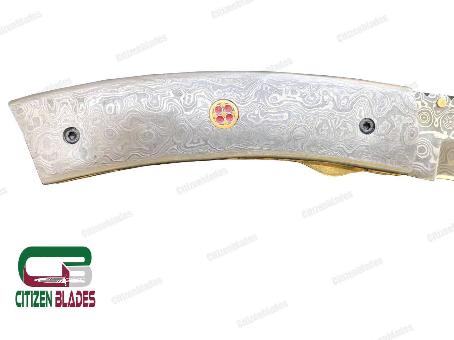 Handgemachtes Taschenmesser aus Damaststahl, Klappklinge / Jagd / Camping EDC