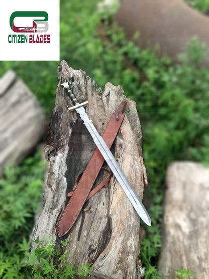 Custom Handmade Damascus Steel Vikking Sword, Gift For Husband, Best Gift For US