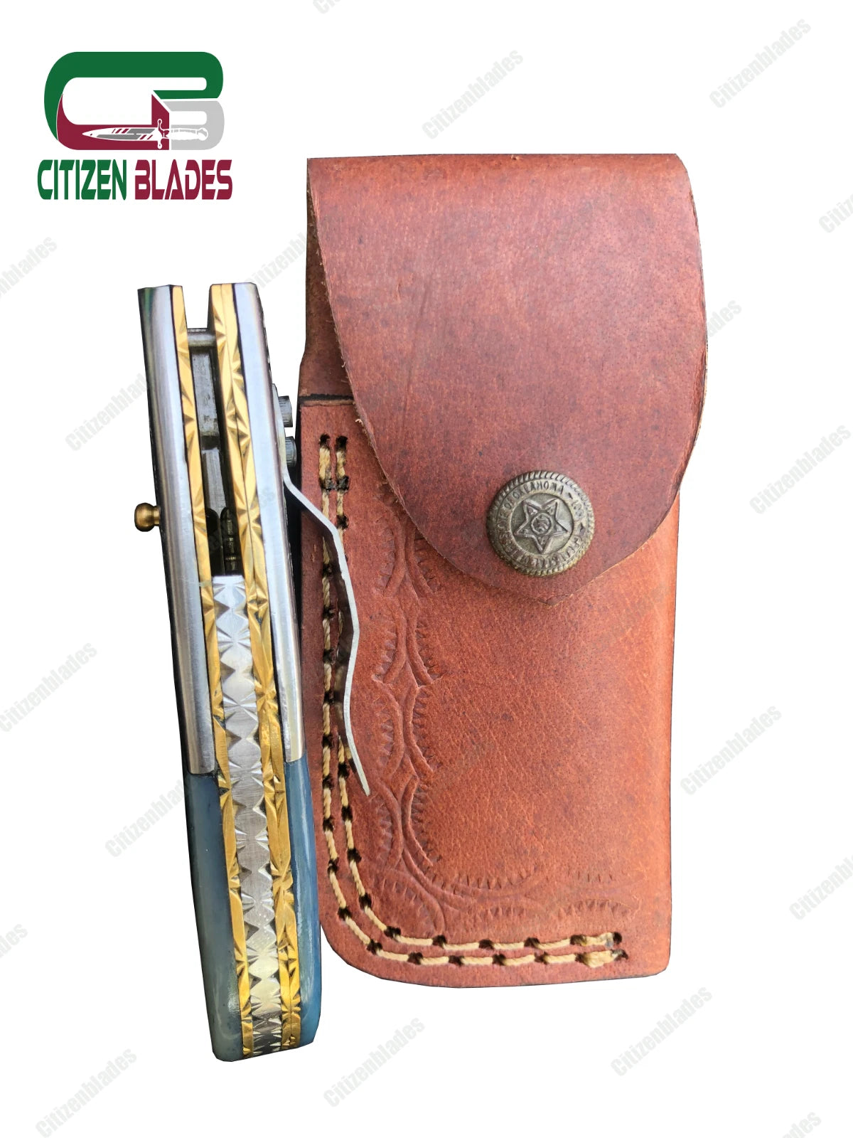 Couteau de poche pliant en acier de Damas fait main sur mesure / Chasse / Camping EDC